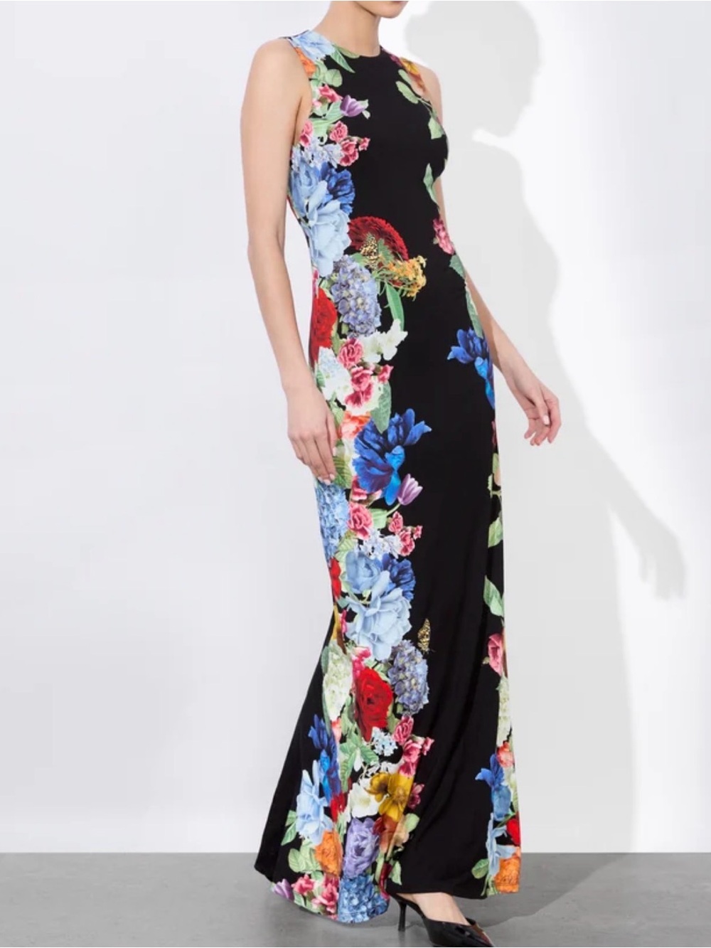 NWT Alice + Olivia Delora Open Back Maxi Garden Brunch Floral Dress Size 8